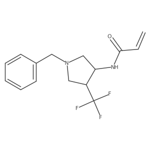 N-[(3S,4R)-1-Benzyl-4-(trifluoromethyl)pyrrolidin-3-yl]prop-2-enamide结构式