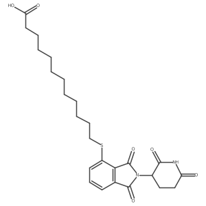 12-[2-(2,6-Dioxo-3-piperidyl)-1,3-dioxo-isoindolin-4-yl]sulfanyldodecanoic acid结构式