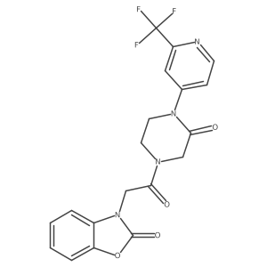 3-(2-Oxo-2-{3-oxo-4-[2-(trifluoromethyl)pyridin-4-yl]piperazin-1-yl}ethyl)-2,3-dihydro-1,3-benzoxazol-2-one Structure