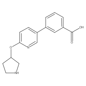 3-[6-(Pyrrolidin-3-yloxy)pyridin-3-yl]benzoic acid Structure