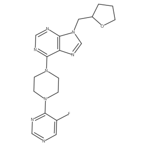 6-[4-(5-fluoropyrimidin-4-yl)piperazin-1-yl]-9-[(oxolan-2-yl)methyl]-9H-purine Structure
