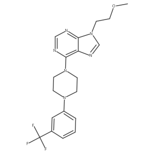 9-(2-methoxyethyl)-6-{4-[3-(trifluoromethyl)phenyl]piperazin-1-yl}-9H-purine结构式