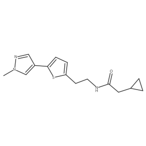 2-cyclopropyl-N-{2-[5-(1-methyl-1H-pyrazol-4-yl)thiophen-2-yl]ethyl}acetamide结构式