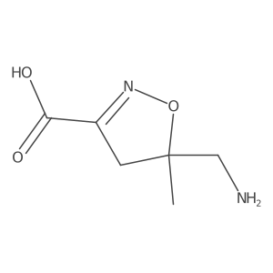 5-(Aminomethyl)-5-methyl-4,5-dihydro-1,2-oxazole-3-carboxylic acid结构式