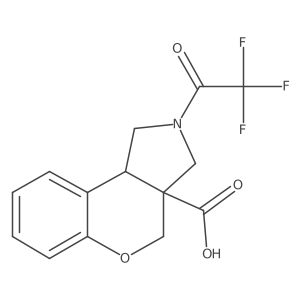 rac-(2R,6R)-4-(2,2,2-trifluoroacetyl)-8-oxa-4-azatricyclo[7.4.0.0,2,6]trideca-1(13),9,11-triene-6-carboxylic acid Structure