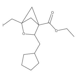 Ethyl 3-(cyclopentylmethyl)-1-(iodomethyl)-2-oxabicyclo[2.1.1]hexane-4-carboxylate Structure