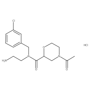 4-acetyl-N-(2-aminoethyl)-N-[(3-chlorophenyl)methyl]morpholine-2-carboxamidehydrochloride结构式