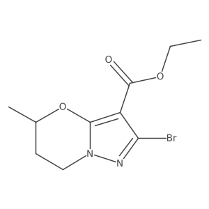 ethyl (R)-2-bromo-5-methyl-6,7-dihydro-5H-pyrazolo[5,1-b][1,3]oxazine-3-carboxylate Structure