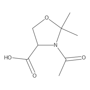(4R)-3-acetyl-2,2-dimethyl-1,3-oxazolidine-4-carboxylic acid结构式