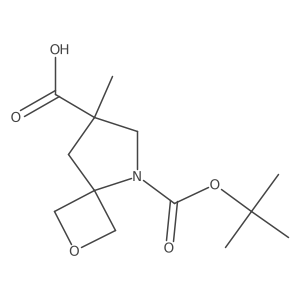 5-(Tert-butoxycarbonyl)-7-methyl-2-oxa-5-azaspiro[3.4]octane-7-carboxylic acid结构式