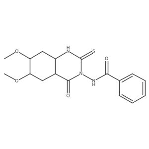 N-(6,7-dimethoxy-4-oxo-2-sulfanylidene-4a,5,6,7,8,8a-hexahydro-1H-quinazolin-3-yl)benzamide结构式