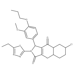 7-chloro-2-(5-ethyl-1,3,4-thiadiazol-2-yl)-1-(3-methoxy-4-propoxyphenyl)-4a,5,6,7,8,8a-hexahydro-1H-chromeno[2,3-c]pyrrole-3,9-dione Structure