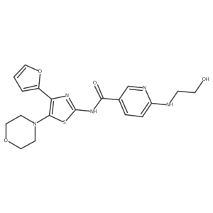 3-Pyridinecarboxamide,n-[4-(2-furanyl)-5-(4-morpholinyl)-2-thiazolyl]-6-[(2-hydroxyethyl)amino]- Structure