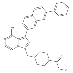 1-{4-[8-Amino-1-(2-phenyl-quinolin-7-yl)-imidazo[1,5-a]pyrazin-3-ylmethyl]-piperidin-1-yl}-2-chloro-ethanone结构式