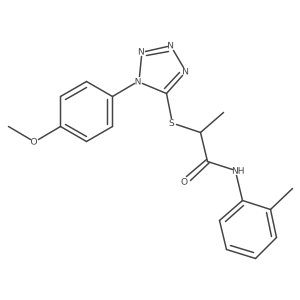 2-((1-(4-methoxyphenyl)-1H-tetrazol-5-yl)thio)-N-(o-tolyl)propanamide Structure