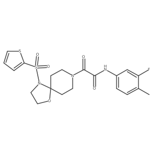 N-(3-fluoro-4-methylphenyl)-2-oxo-2-(4-(thiophen-2-ylsulfonyl)-1-oxa-4,8-diazaspiro[4.5]decan-8-yl)acetamide结构式