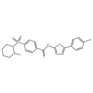 N-[5-(4-bromophenyl)-1,3,4-oxadiazol-2-yl]-4-[(2-methylpiperidin-1-yl)sulfonyl]benzamide结构式