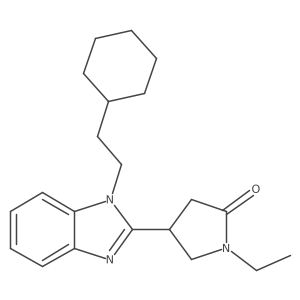 4-[1-(2-Cyclohexylethyl)benzimidazol-2-yl]-1-ethylpyrrolidin-2-one结构式