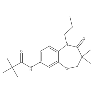 N-(3,3-dimethyl-4-oxo-5-propyl-2,3,4,5-tetrahydrobenzo[b][1,4]oxazepin-8-yl)pivalamide结构式