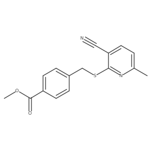 Methyl 4-(((3-cyano-6-methylpyridin-2-yl)thio)methyl)benzoate结构式