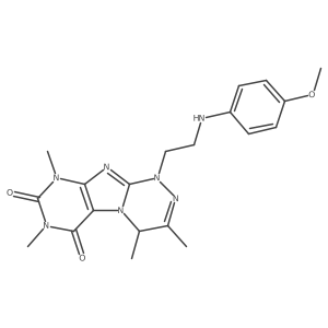 1-(2-((4-methoxyphenyl)amino)ethyl)-3,4,7,9-tetramethyl-7,9-dihydro-[1,2,4]triazino[3,4-f]purine-6,8(1H,4H)-dione Structure