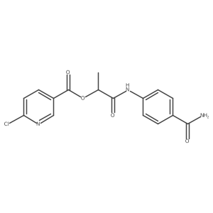 1-[(4-Carbamoylphenyl)carbamoyl]ethyl 6-chloropyridine-3-carboxylate结构式