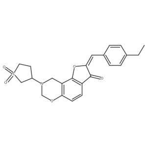 (Z)-8-(1,1-dioxidotetrahydrothiophen-3-yl)-2-(4-ethylbenzylidene)-8,9-dihydro-2H-benzofuro[7,6-e][1,3]oxazin-3(7H)-one结构式