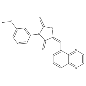 (5Z)-3-(3-methoxyphenyl)-5-(quinoxalin-5-ylmethylidene)-1,3-thiazolidine-2,4-dione Structure