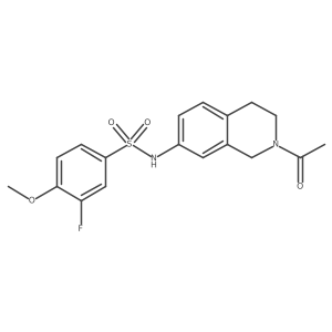 N-(2-acetyl-1,2,3,4-tetrahydroisoquinolin-7-yl)-3-fluoro-4-methoxybenzenesulfonamide Structure