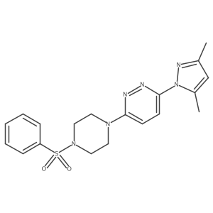 3-(3,5-dimethyl-1H-pyrazol-1-yl)-6-(4-(phenylsulfonyl)piperazin-1-yl)pyridazine结构式