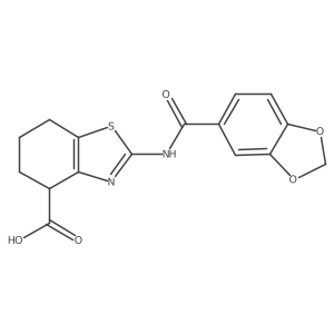 2-(Benzo[d][1,3]dioxole-5-carboxamido)-4,5,6,7-tetrahydrobenzo[d]thiazole-4-carboxylic acid Structure