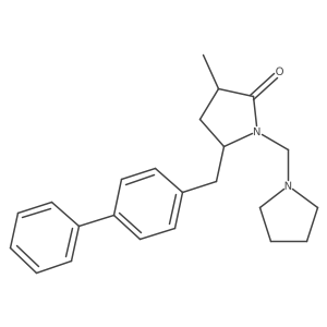 (3R,5S)-5-biphenyl-4-ylmethyl-3-methyl-1-pyrrolidin-1-ylmethylpyrrolidin-2-one Structure