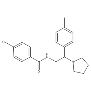 4-chloro-N-[2-(4-methylphenyl)-2-(pyrrolidin-1-yl)ethyl]benzamide结构式
