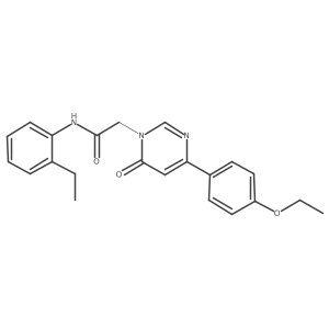 2-[4-(4-ethoxyphenyl)-6-oxo-1,6-dihydropyrimidin-1-yl]-N-(2-ethylphenyl)acetamide Structure