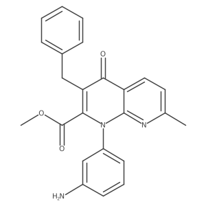 Methyl 1-(3-aminophenyl)-3-benzyl-1,4-dihydro-7-methyl-4-oxo-1,8-naphthyridine-2-carboxylate结构式