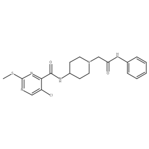 5-chloro-2-(methylsulfanyl)-N-{1-[(phenylcarbamoyl)methyl]piperidin-4-yl}pyrimidine-4-carboxamide结构式