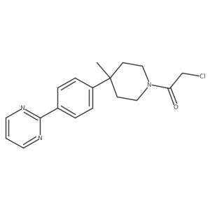 2-Chloro-1-[4-methyl-4-[4-(2-pyrimidinyl)phenyl]-1-piperidinyl]ethanone结构式