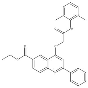 Ethyl 4-{2-[(2,6-dimethylphenyl)amino]-2-oxoethoxy}-2-phenylquinoline-6-carboxylate结构式