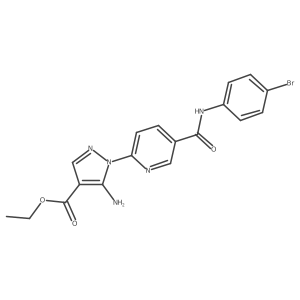 ethyl 5-amino-1-{5-[(4-bromophenyl)carbamoyl]pyridin-2-yl}-1H-pyrazole-4-carboxylate Structure