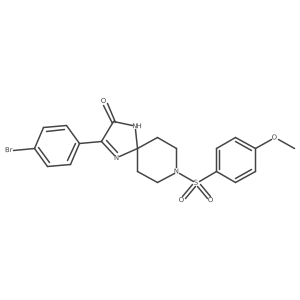 3-(4-Bromophenyl)-8-((4-methoxyphenyl)sulfonyl)-1,4,8-triazaspiro[4.5]dec-3-en-2-one结构式