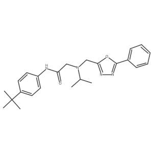 N-(4-(tert-Butyl)phenyl)-2-(isopropyl((5-phenyl-1,3,4-oxadiazol-2-yl)methyl)amino)acetamide结构式