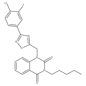 1-((3-(4-chloro-3-fluorophenyl)-1,2,4-oxadiazol-5-yl)methyl)-3-pentylquinazoline-2,4(1H,3H)-dione结构式