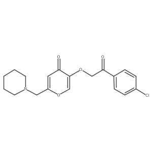 5-[2-(4-chlorophenyl)-2-oxoethoxy]-2-(piperidin-1-ylmethyl)-4H-pyran-4-one Structure