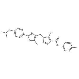 5-amino-N-(4-chlorophenyl)-1-((2-(4-isopropoxyphenyl)-5-methyloxazol-4-yl)methyl)-1H-1,2,3-triazole-4-carboxamide Structure