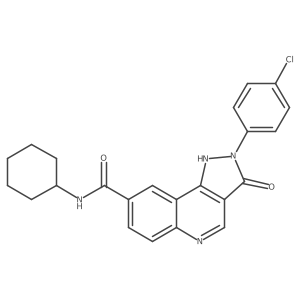 2-(4-chlorophenyl)-N-cyclohexyl-3-oxo-1H-pyrazolo[4,3-c]quinoline-8-carboxamide Structure