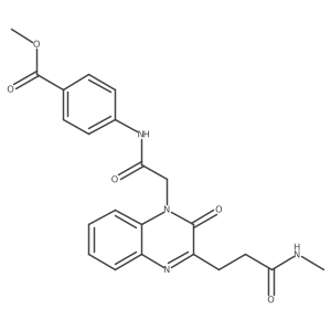 methyl 4-(2-(3-(3-(methylamino)-3-oxopropyl)-2-oxoquinoxalin-1(2H)-yl)acetamido)benzoate Structure