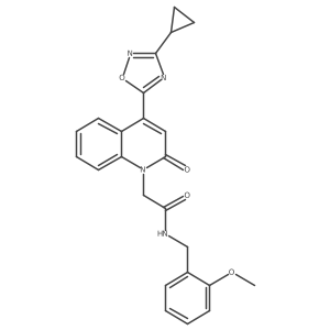 2-(4-(3-cyclopropyl-1,2,4-oxadiazol-5-yl)-2-oxoquinolin-1(2H)-yl)-N-(2-methoxybenzyl)acetamide结构式