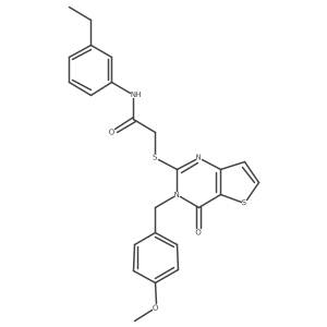N-(3-ethylphenyl)-2-{[3-(4-methoxybenzyl)-4-oxo-3,4-dihydrothieno[3,2-d]pyrimidin-2-yl]sulfanyl}acetamide Structure