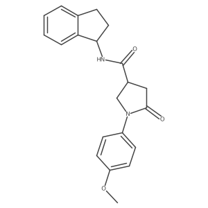 N-(2,3-dihydro-1H-inden-1-yl)-1-(4-methoxyphenyl)-5-oxopyrrolidine-3-carboxamide结构式