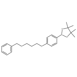 2-(3-Benzyloxy-propoxy)-5-(4,4,5,5-tetramethyl-[1,3,2]dioxaborolan-2-yl)-pyridine Structure